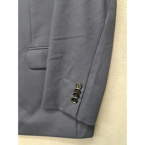 Indochino Blazer Mens Solid Navy Blue Wool Cashmere Blend 46S Sport Coat Jacket - Picture 5 of 10